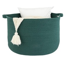 Large Cotton Rope Basket   22"x14" Woven Storage Basket for Blankets, Toys, L...