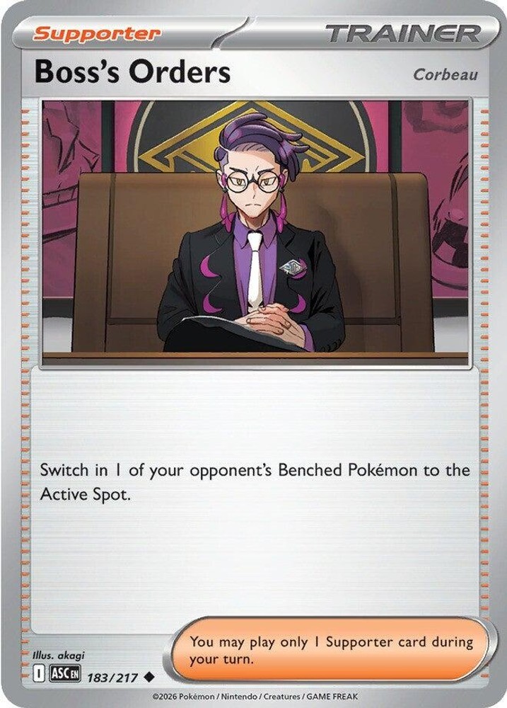Boss's Orders [Corbeau] - 183/217 (183/217) Uncommon NM ASC ME: Ascended Hero...