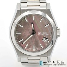 Wristwatch Working GUCCI Pantheon 115.4 Black Shell Dial Quartz Men's H8563 Miic
