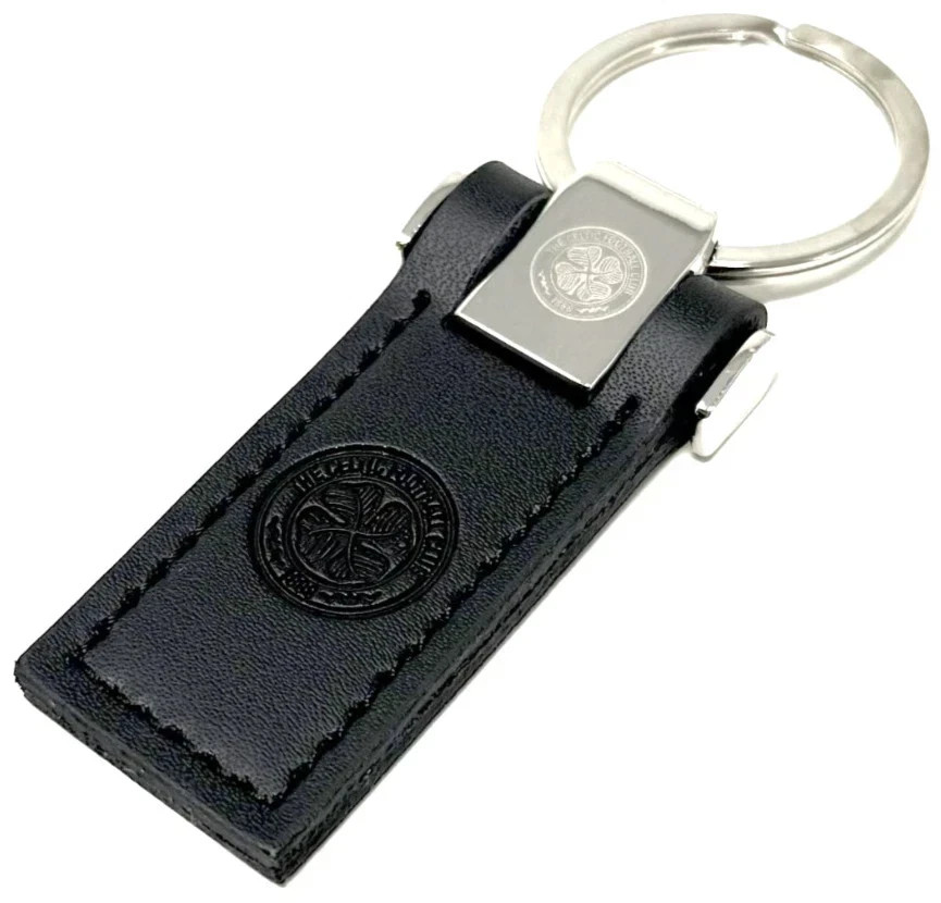 Celtic FC Leather FOB Keychain Keyring Gift Fan Crest Key Official Licensed