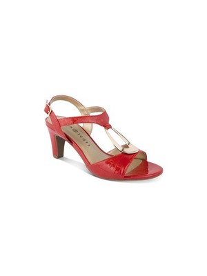 KAREN SCOTT Womens Red Snake Detai Danee Almond Toe Block Heel Sandals 5.5 M