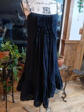 Size 6 Gap Sundress Womens Black Cotton Spaghetti Strap Lined Rouched Chest Boho