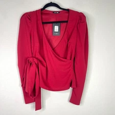 New Fashion Nova It's A Wrap Long Sleeve Top Women's Size Small