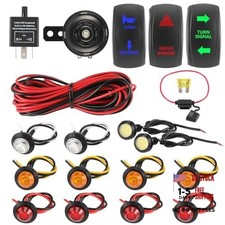 UTV Turn Signal Kit with Horn, Universal Street Legal Set with Rocker Switch