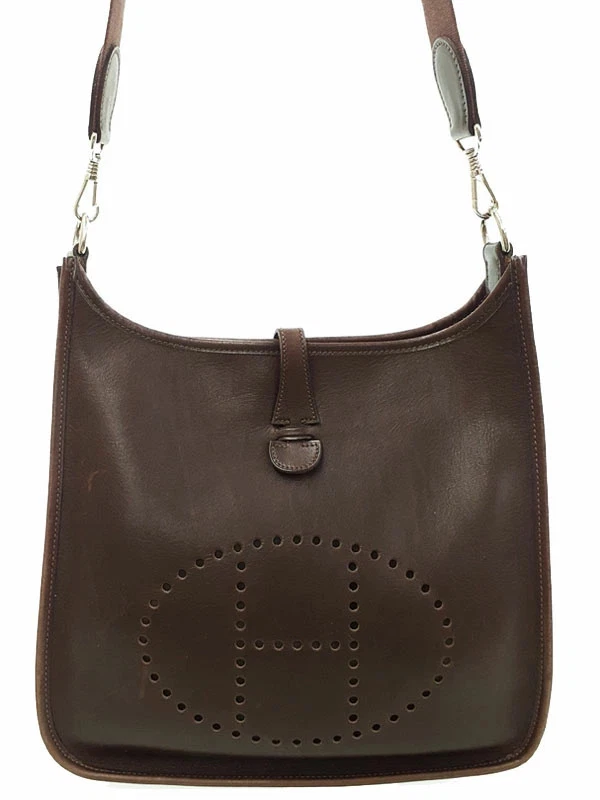 Hermes — Hermes PM 1 Leather Brown Shoulder Bag 2001 E Stamp Women's #TB488