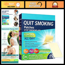 60 Pcs Quit Smoking Patches - Step 1, 2, 3 Anti-Smoking Stickers, Fast-Acting Ai