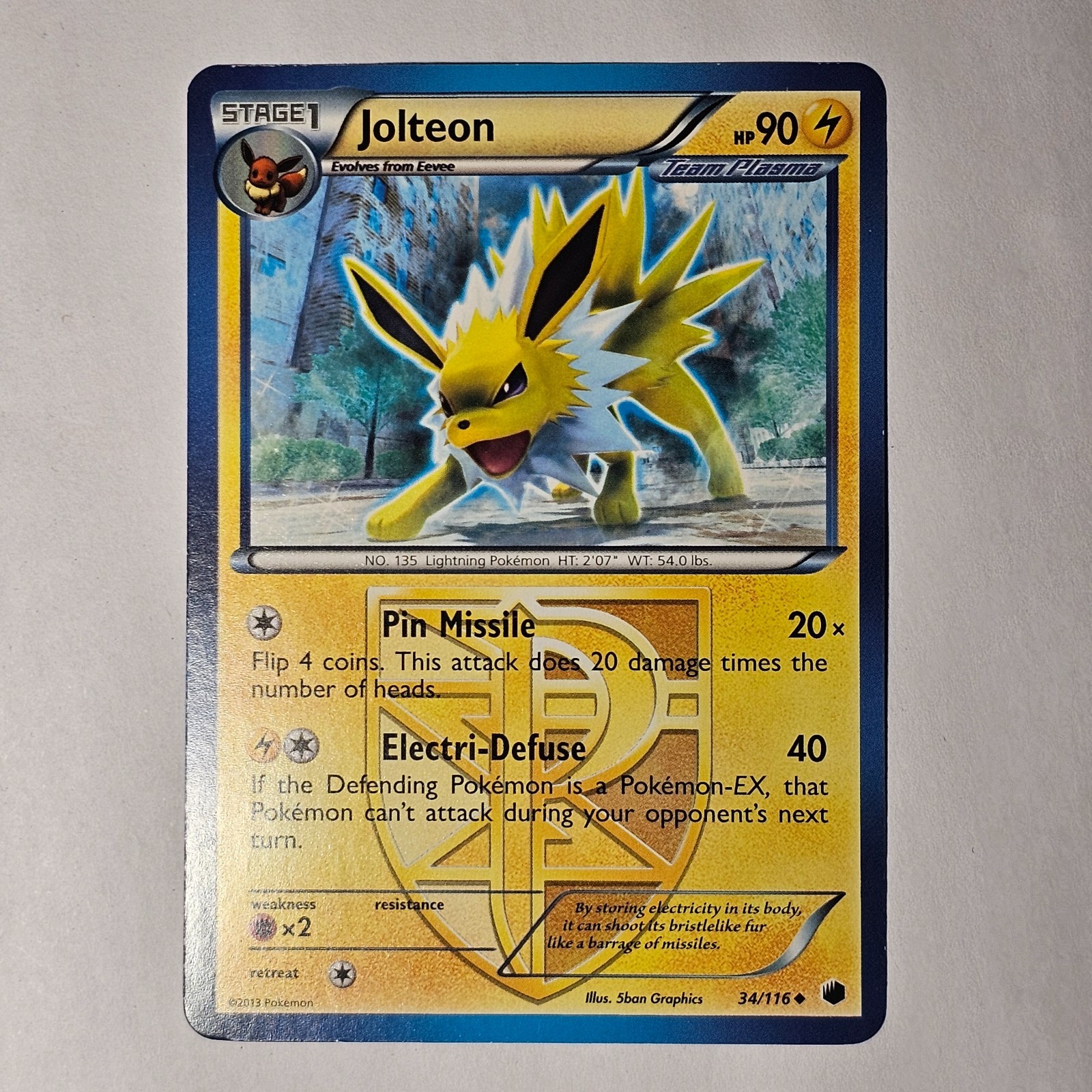 Jolteon (Team Plasma) 34/116 Uncommon Plasma Freeze LP