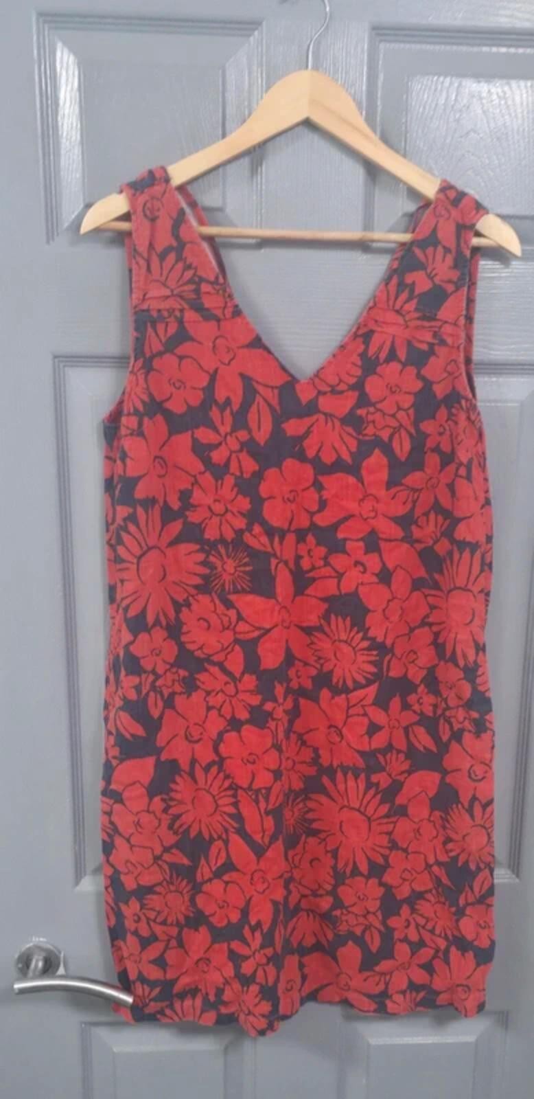 Next Red Floral Sleeveless Tunic Dress Size 12 image 2