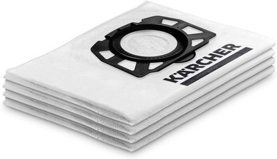 Karcher Filter Fleece Bags 4 Pack, Compatible with Wet Dry White 