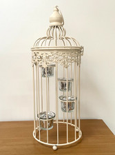 Shabby Chic Cream Birdcage Lantern Tea Light Candle Holder Wedding Centerpiece
