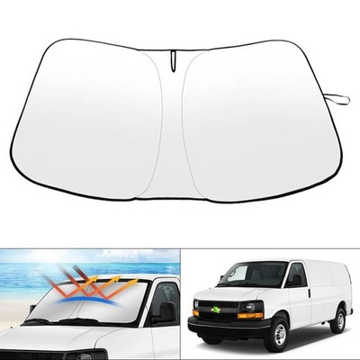 For Chevy Express 1996-2025 Car Sunshade Windshield Cover Foldable Block UV Rays