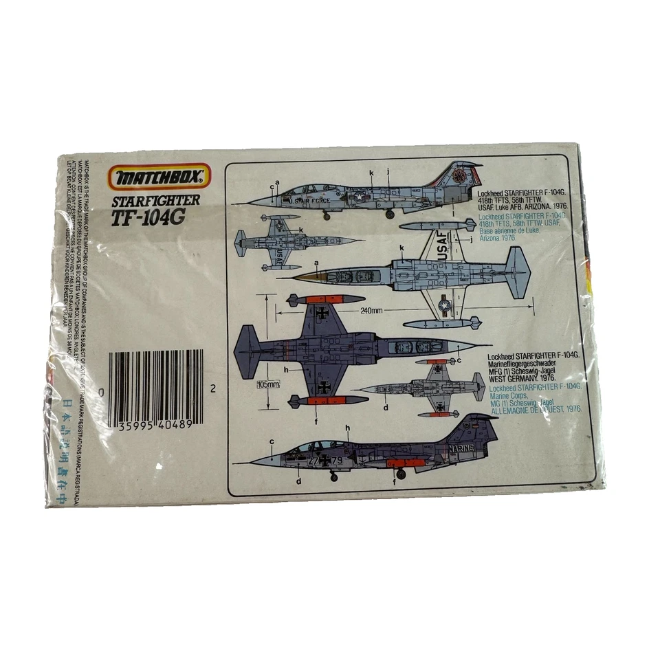 Matchbox Lockheed Starfighter TF 104G Model Kit 2 Colors 1/72 US Air Force New - Image 3 of 4