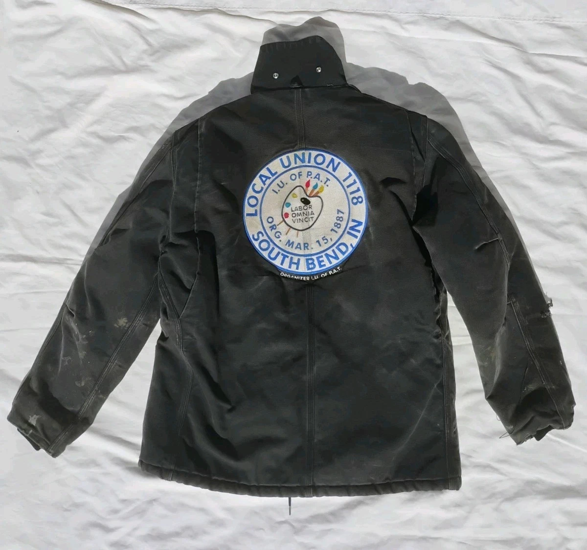 Carhartt Men's Coat Arctic Quilt Lined C03 BLK Distressed Vintage