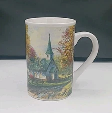 Thomas Kinkade Mug THE ASPEN CHAPEL 2001 Coffee Tea 12oz 4 7/8" High