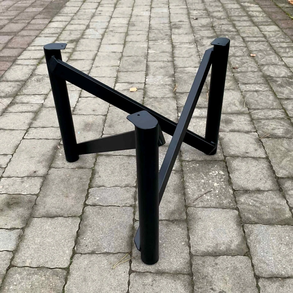 Mesa de centro de metal base pierna marco completo marco de mesa de acero recubierto de polvo negro Foto 4 de 4