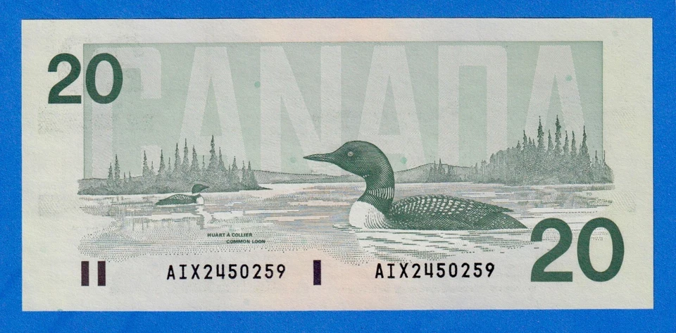 Canada $20 1991 BC-58bA-i /  P-97b QE II aUNC/UNC Replacement Note AIX2450259 - Image 2 of 4
