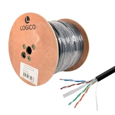 Cat6A UTP 1000' Copper Ethernet Cable Direct Burial 23AWG 10Gbps High-Speed Wire