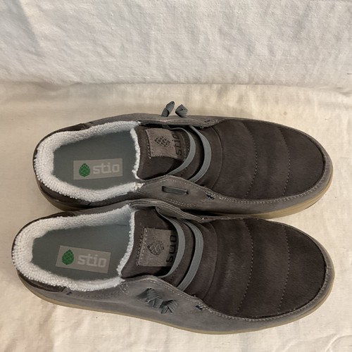 STIO Colter Low Shoes - Castle rock - Mens Shoe Size 9 New In Box Gray Suede - Picture 3 of 11