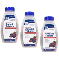 3 Pack Quality Choice Extra Strength Assorted Berries Antacid Chewable 96 Each