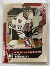 Taylor Aronson 2010-11 Heroes and Prospects #80 H&P Auto Autograph Signed Card