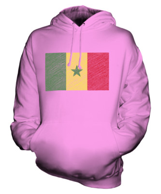 SENEGAL SCRIBBLE FLAG UNISEX HOODIE TOP GIFT SÉNÉGAL SENEGALESE