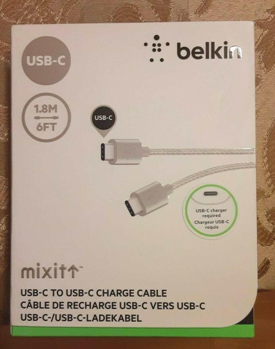 Belkin MIXIT USB-C To USB-A Cable - 10ft Long 3M Fast Data Transfer Cord In White