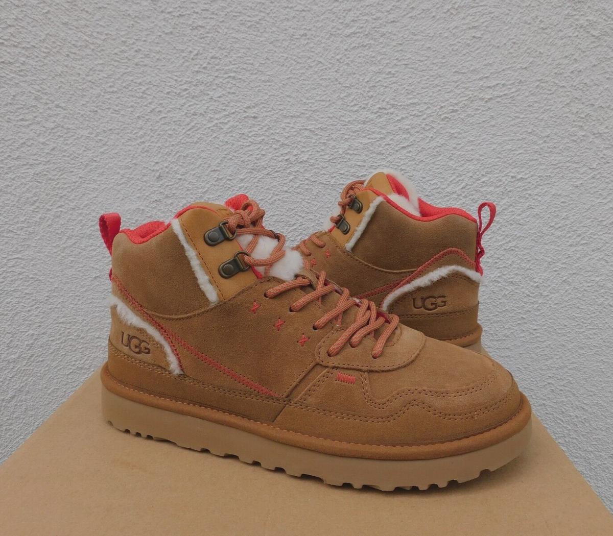 UGG CHESTNUT HIGHLAND HI HERITAGE SUEDE SNEAKER BOOTS, WOMEN US