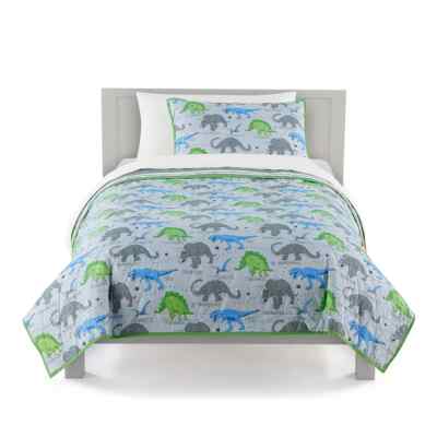 The Big One Kids Printed Ian Dino Reversible Quilt Set with Shams-  Full/Queen