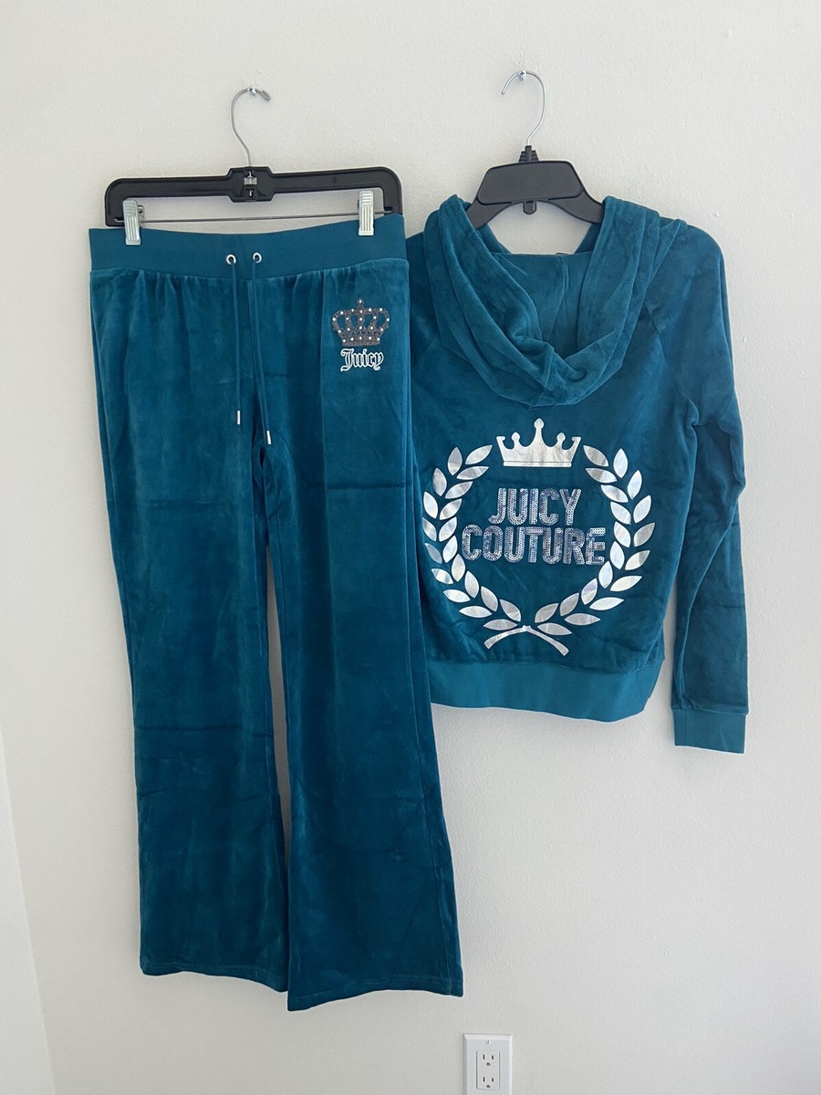 Juicy couture NEW XL Pants L Top Tracksuit Set Y2K Teal | eBay