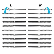 T316 Stainless Steel Lag Stud Hand Swage Left-Right Cable Railing for 1/8" Cable