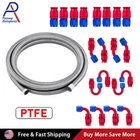 6AN 8AN 10AN 10-20FT PTFE Braided Nylon Fuel Line Kit +Fuel Hose end Fitting Kit