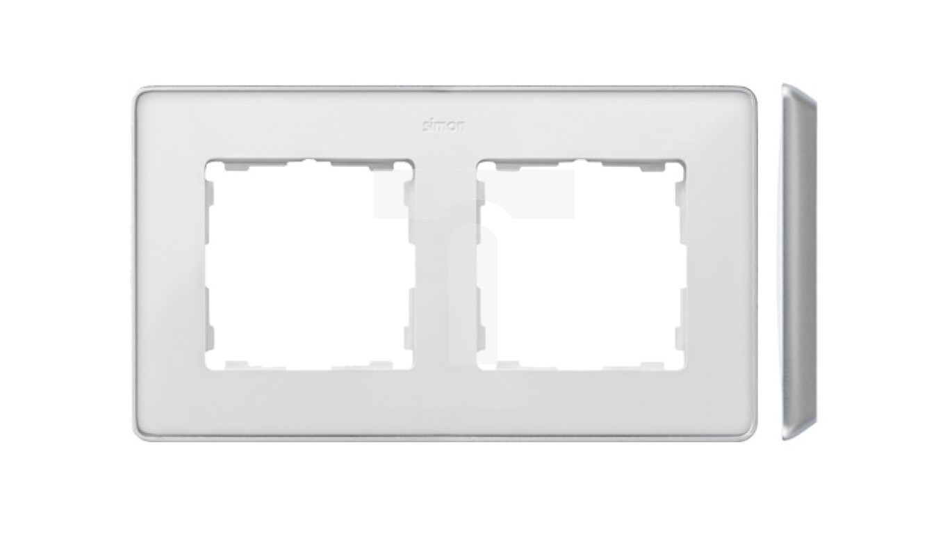 Simon Detail 82 Detail SELECT-metal double frame WHITE / base Aluminum 82 /T2UK