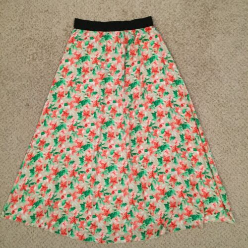 LuLaRoe Maxirock Medium rosa Blumen lang gefüttert Pull On - Bild 5 von 9