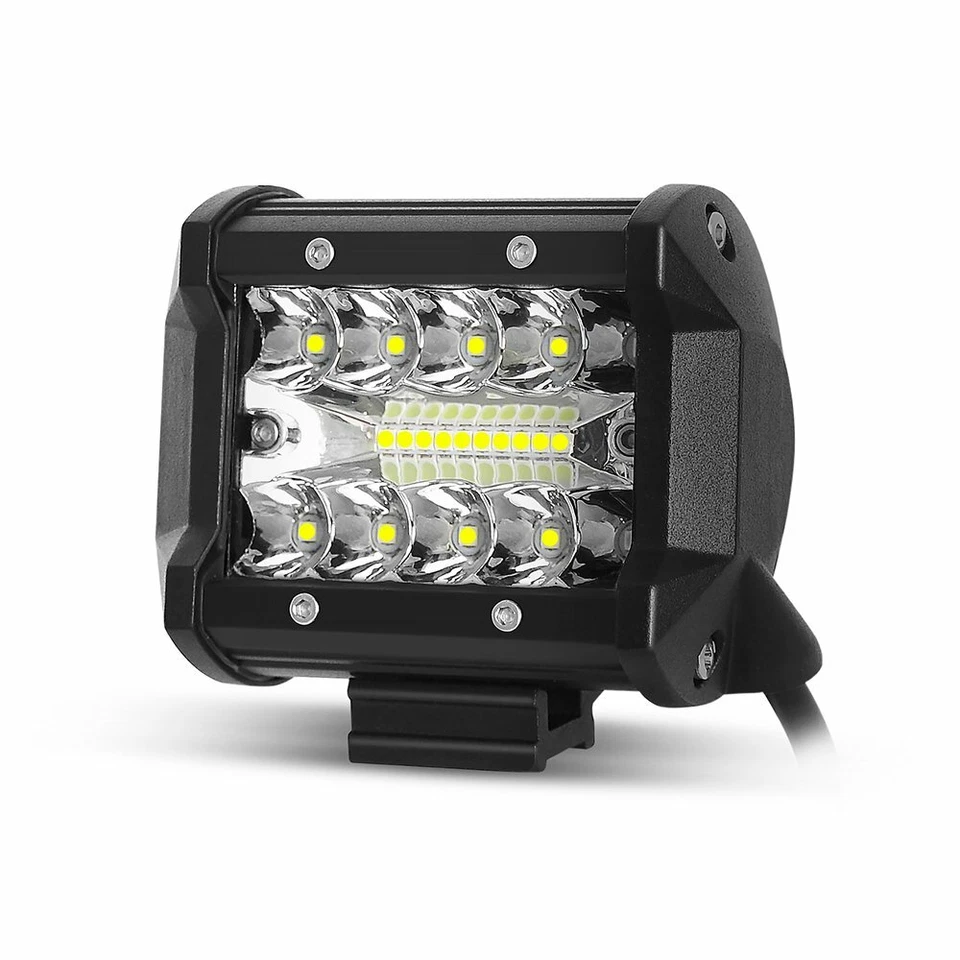 Combo de barra de luz LED de trabajo de 10x 4 pulgadas 800 W tres filas todoterreno para Jeep camión ATV Foto 3 de 4