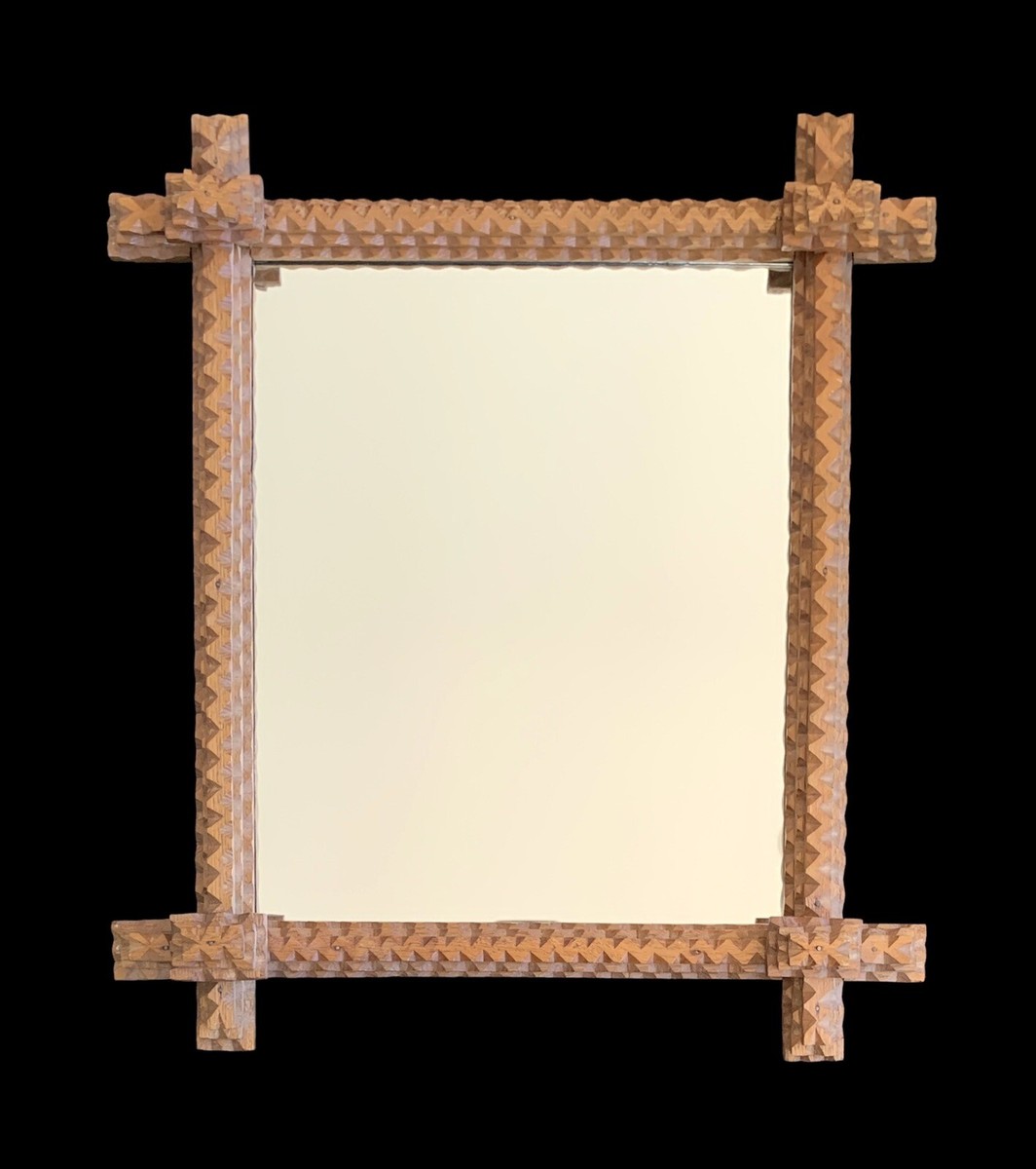 Tramp Art Mirror ~ Antique ~ 15x17 | eBay