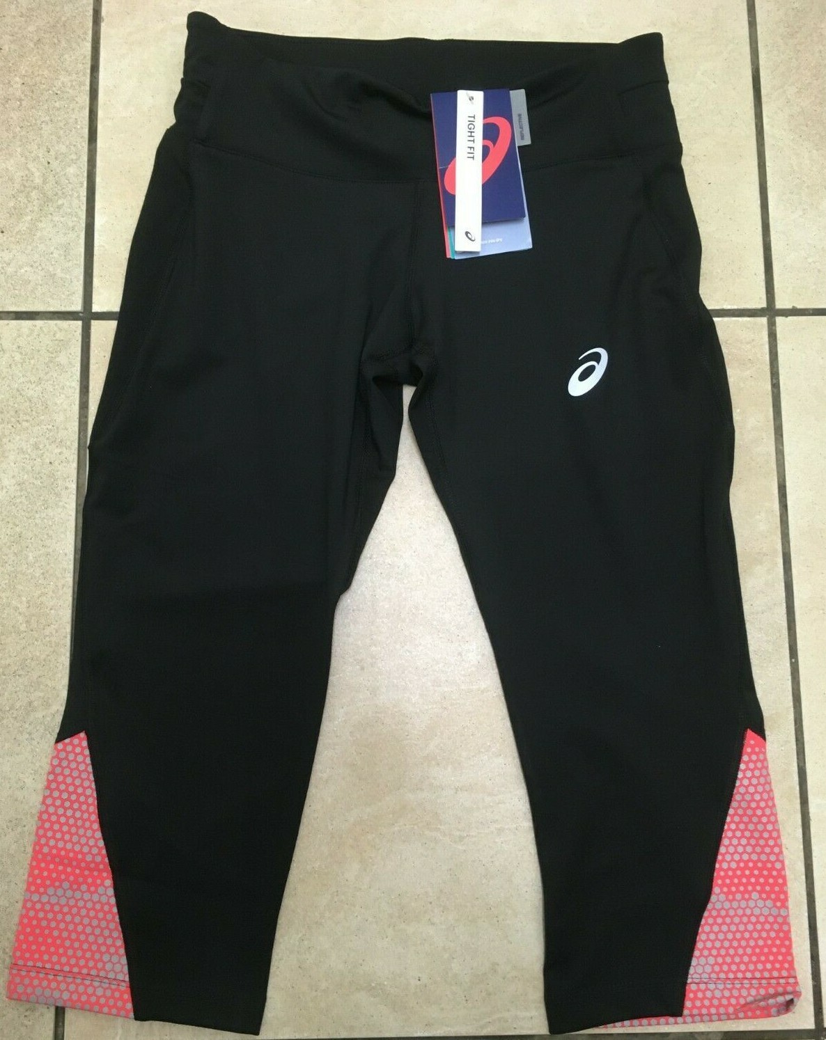 ASICS Womens Knee Tights Sport RFLC Small BNWT RRP £53.45 Performance Black/Pink