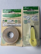 Clover Bias Tape Maker set with both maker 12mm and fusible web 4032 4013/4032