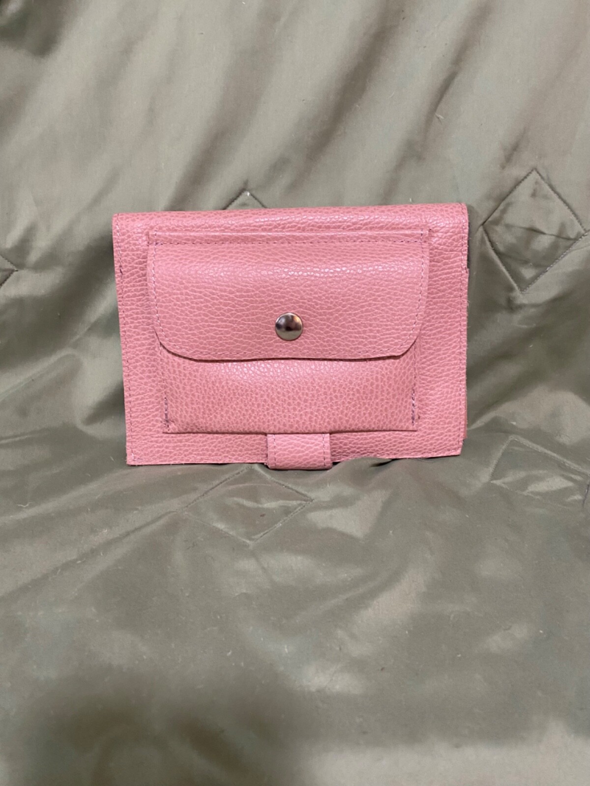 Minimalist Blush Pink Handmade Leather Passport Wallet-image