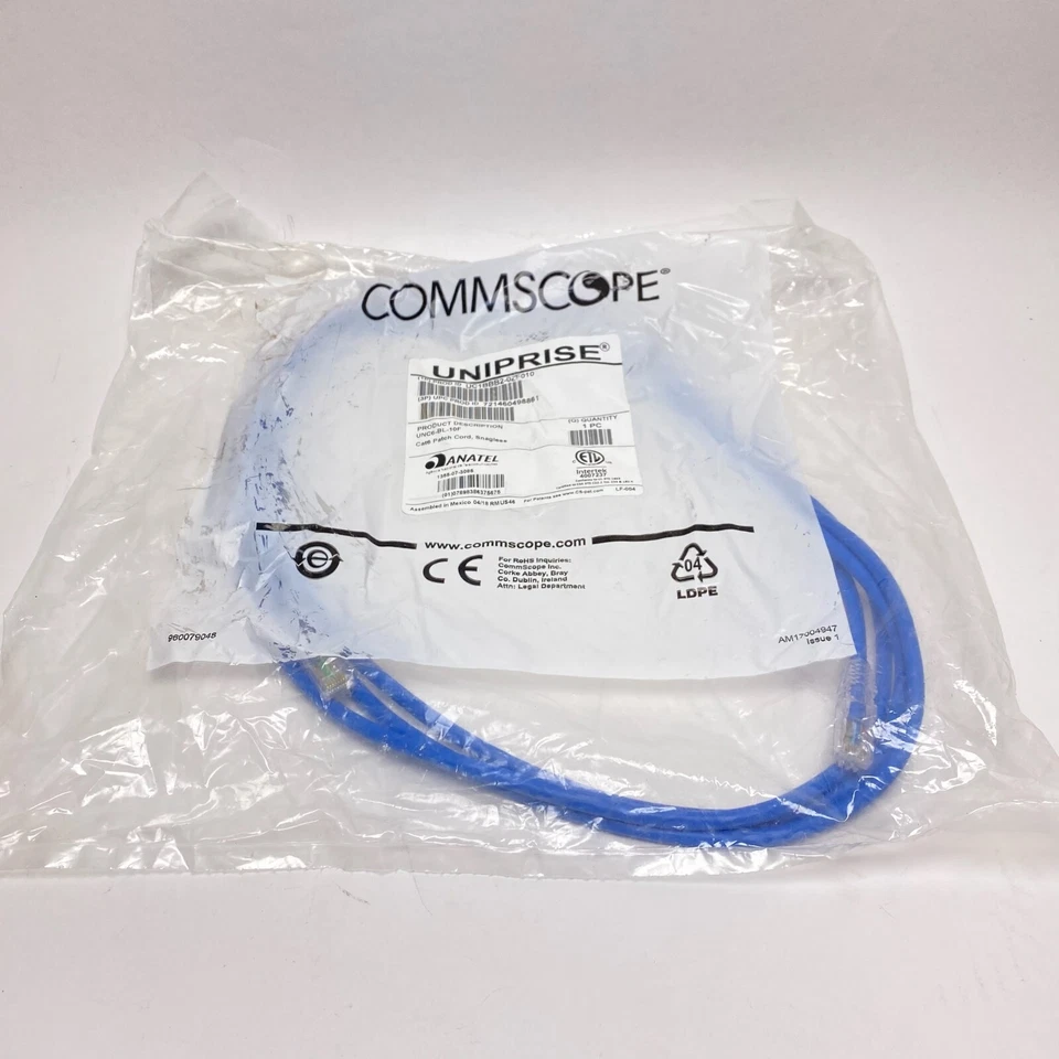 Commscope Uniprise CAT6 10ft Blue Patch Cords UNC6-BL-10F - Image 2 of 4
