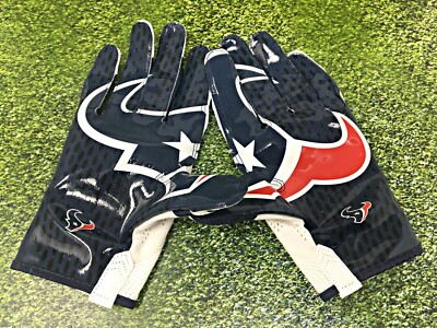Nike Vapor Knit Football Gloves Houston Texans Size XXL White/Blue