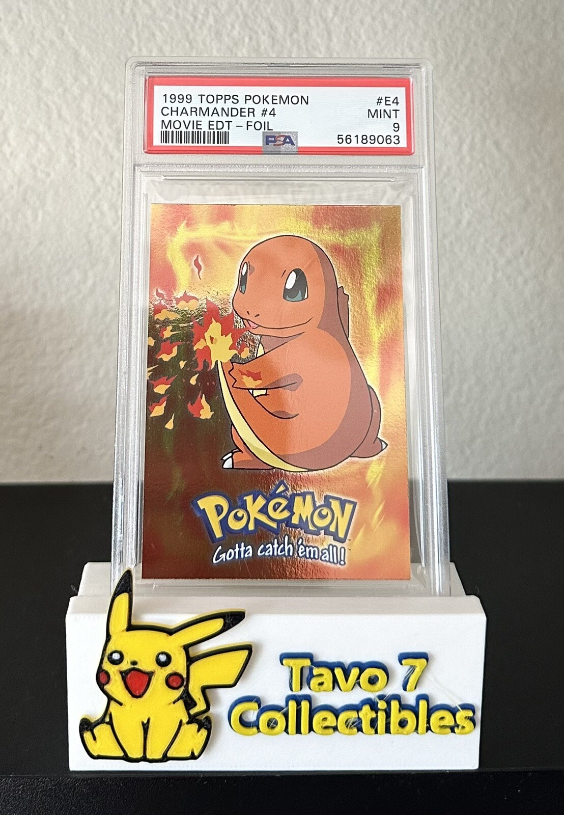 PSA 9 Mint 1999 Topps Pokemon Charmander #4 E4