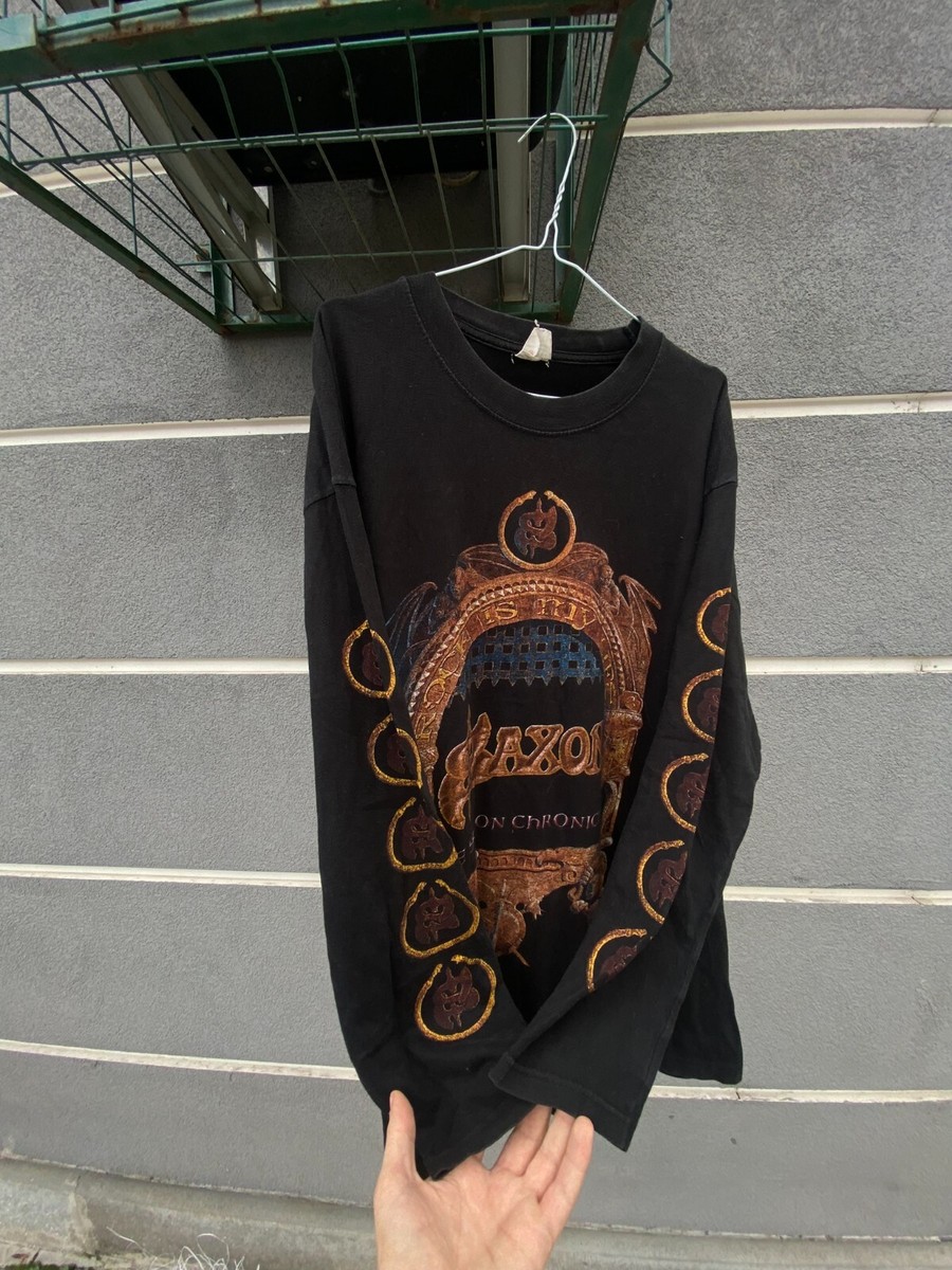Saxon Longsleeve Vintage THE SAXON CHRONICLES Tour 90s Black