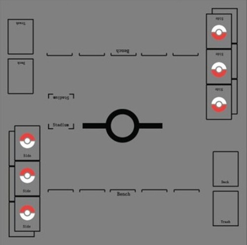 PTCG Playmat 2-Players Red and White Mat Trading card Game Pad 600x600x2mm - Picture 8 of 16