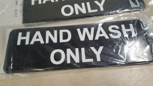 Lot of 4 - Traex 4504 Black HAND WASH ONLY Sign with White Letters - Picture 2 of 4