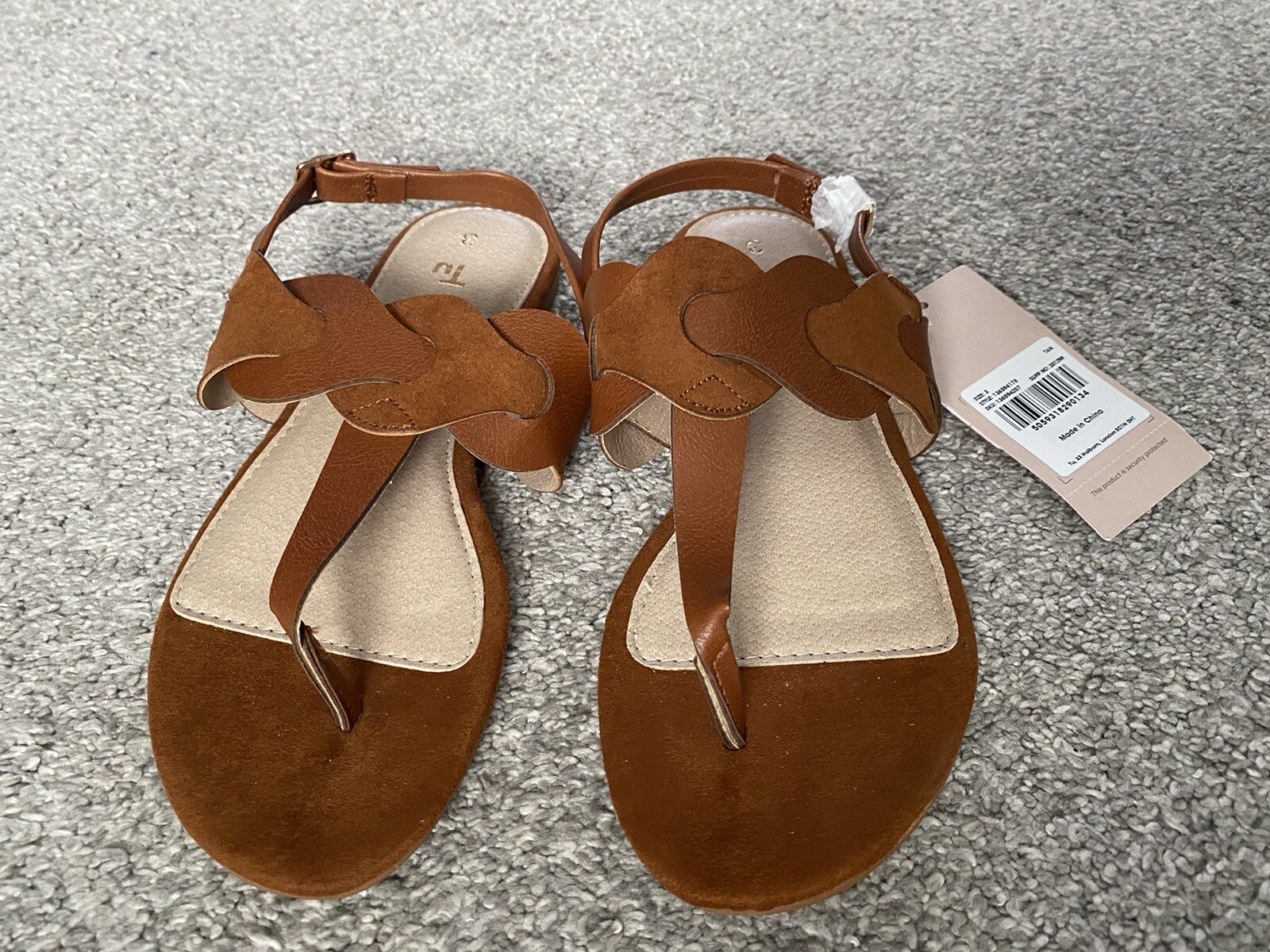 Tu Ladies Brown Flip Flop Style Sandals Size 3 New sainsburys summer