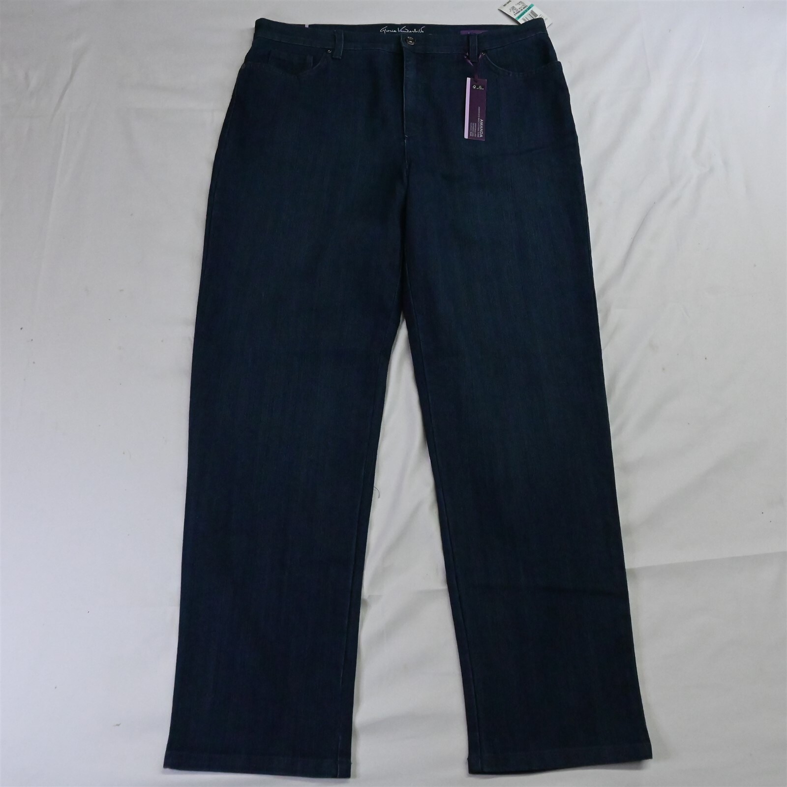 NEW Gloria Vanderbilt 16 Amanda All Around Slimming Dark Stretch Denim Jeans