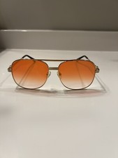 Vintage Frames Aviator Sunglasses Red Lense Gold Flash
