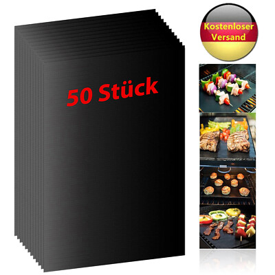 BBQ Grillmatte Antihaft Grillunterlage Grillmatten Grillgitter Backmatte Schwarz