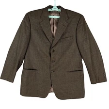 Tallia Uomo For Nordstrom Men's Wool & Silk Blend Brown Blazer Size 44 Regular