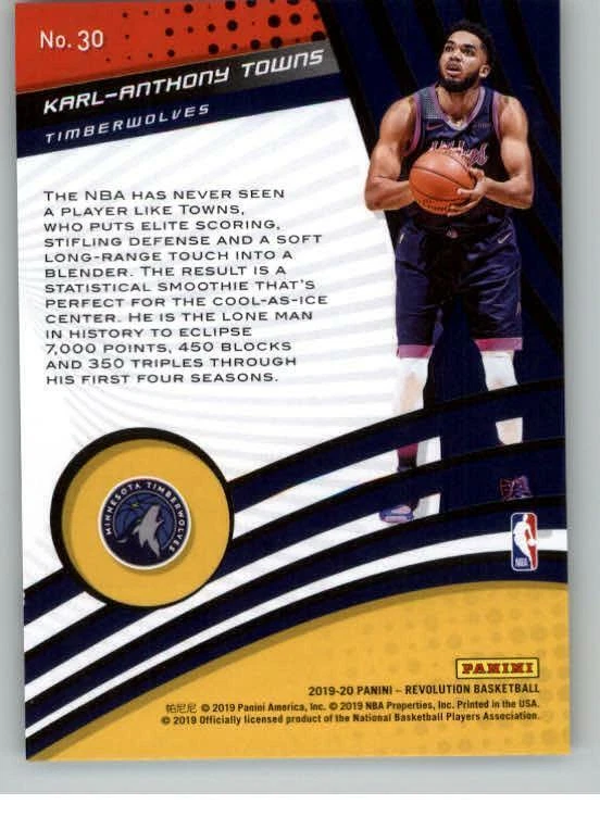 2019-20 Panini Revolution Vortex #30 Karl-Anthony Towns (ref 131961) - Image 2 of 2